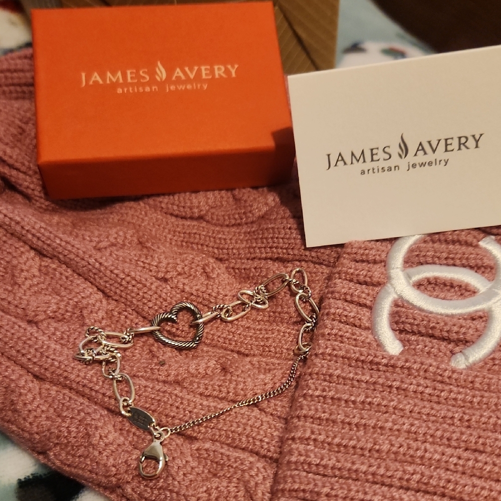 James Avery Silver Heart Link Bracelet
